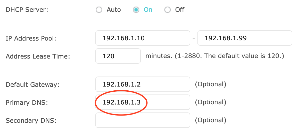 How to set primary DNS with DHCP